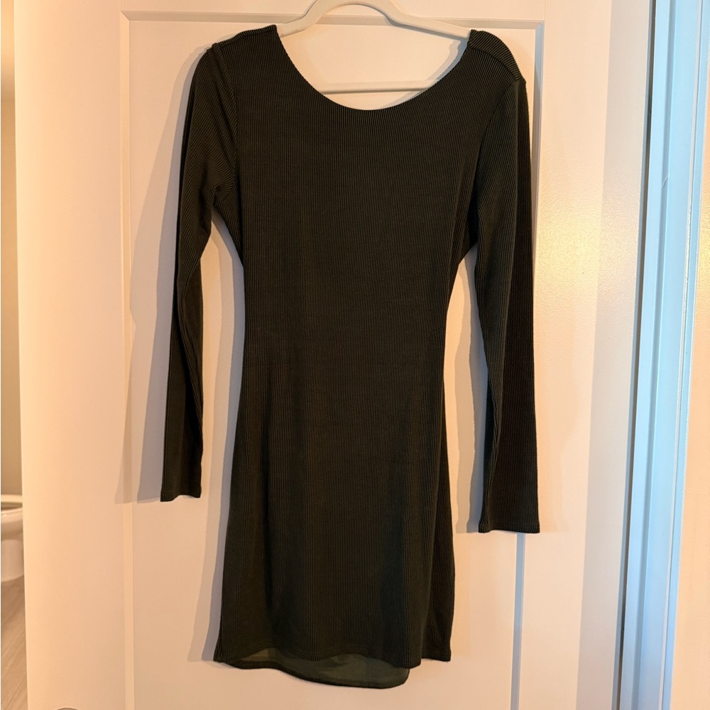 Lulu's Deep Olive Long Sleeve Dress